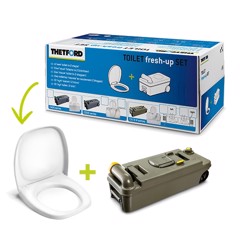 Thetford Fresh-Up Kit med toalettsits och avfallstank till C200, C500, C2/C3/C4 campingtoaletter.